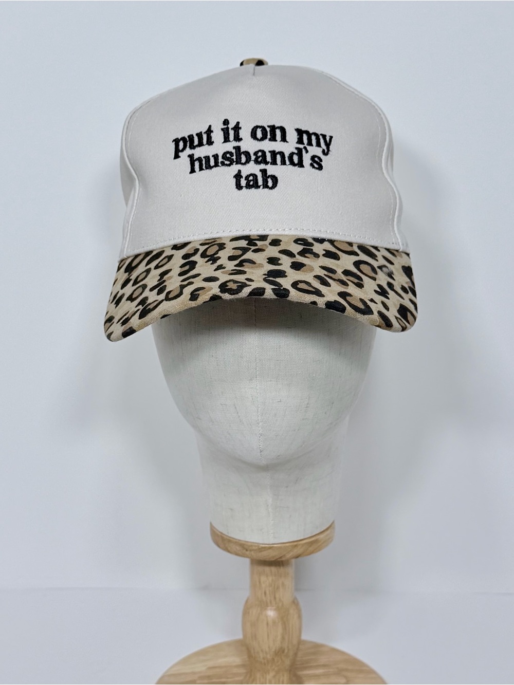 🐆 “Put It On My Husband’s Tab” Leopard Print Baseball Hat